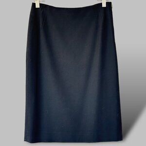 Gianfranco Ferre Mini Black Pencil Skirt | Size 6 | Side Zip | Asymmetrical Slit